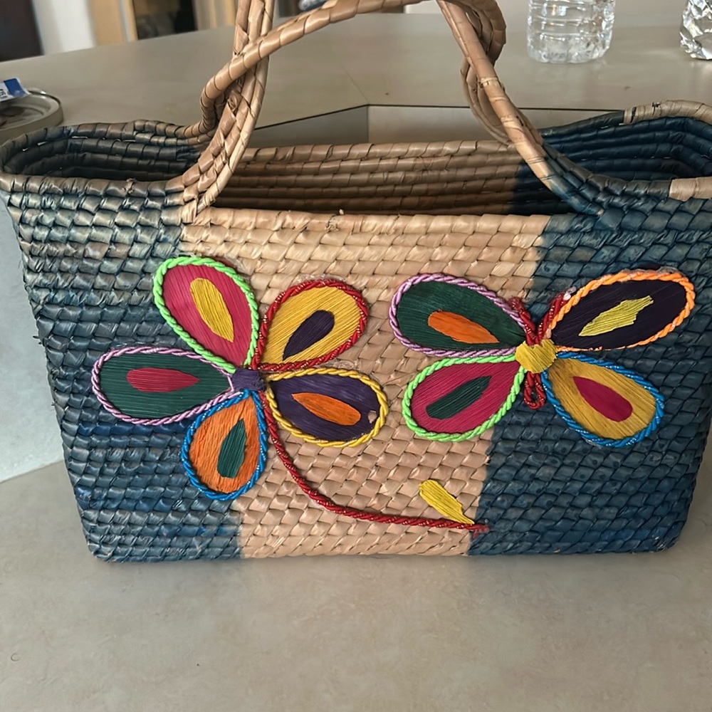 Colorful Straw Tote